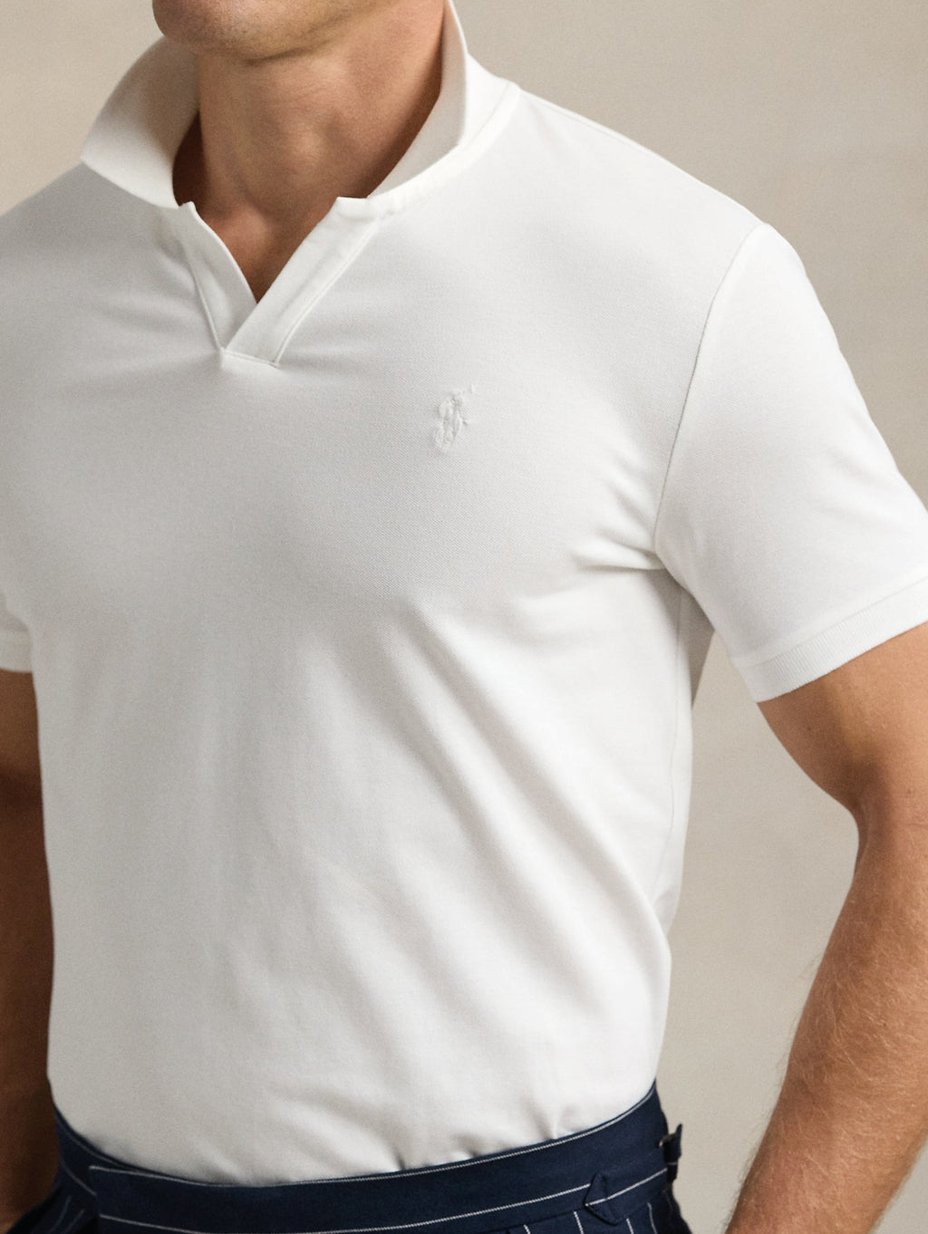 2026 New Arrival Polo Stretch Custom Slim Fit Bianco