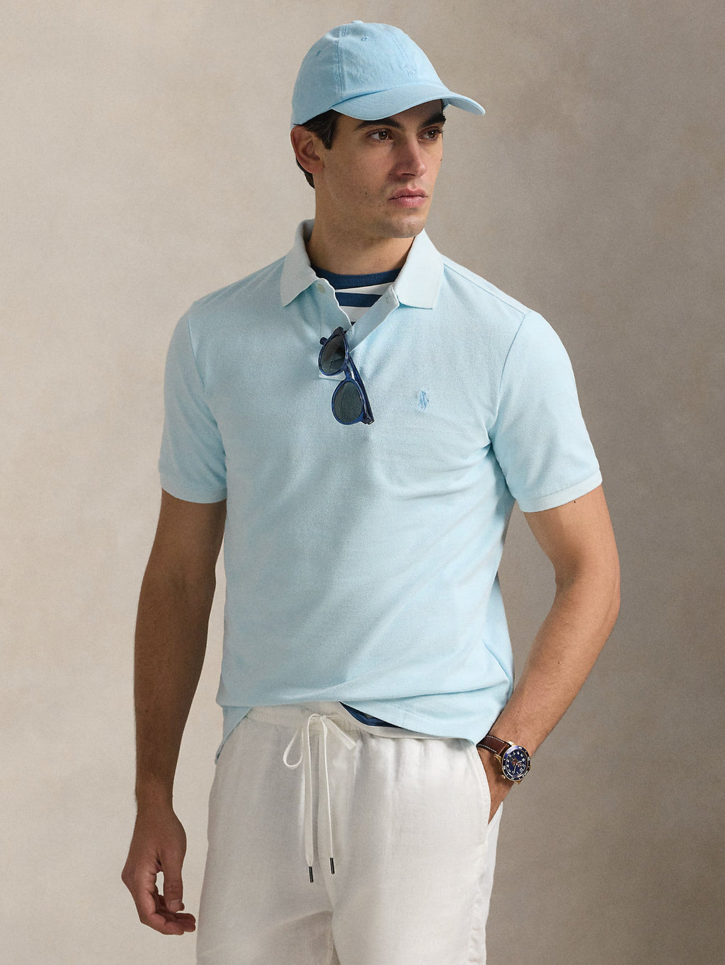 2026 New Arrival Polo Tinta in Capo Custom Slim Fit Cielo