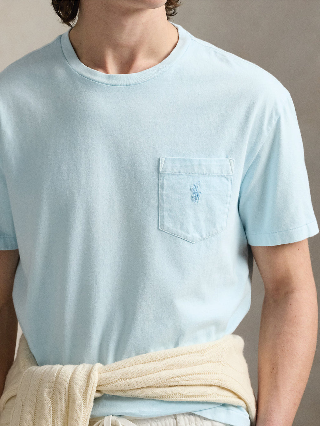 2026 New Arrival T-shirt con Taschino Custom Slim Fit Cielo
