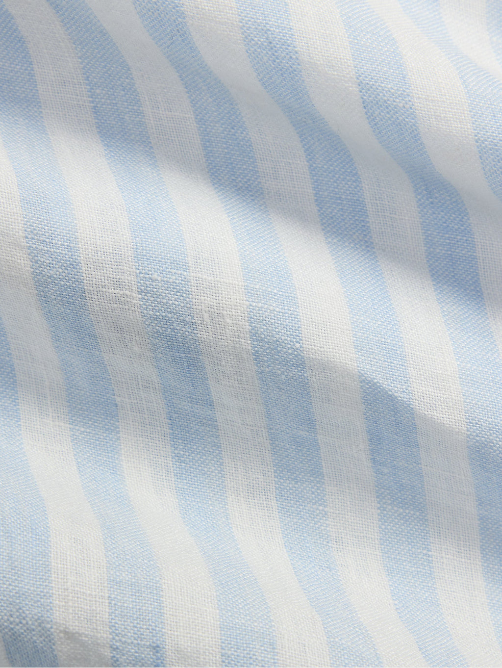 2026 New Arrival Camicia in Lino a Righe Larghe Custom Fit Celeste/Bianco