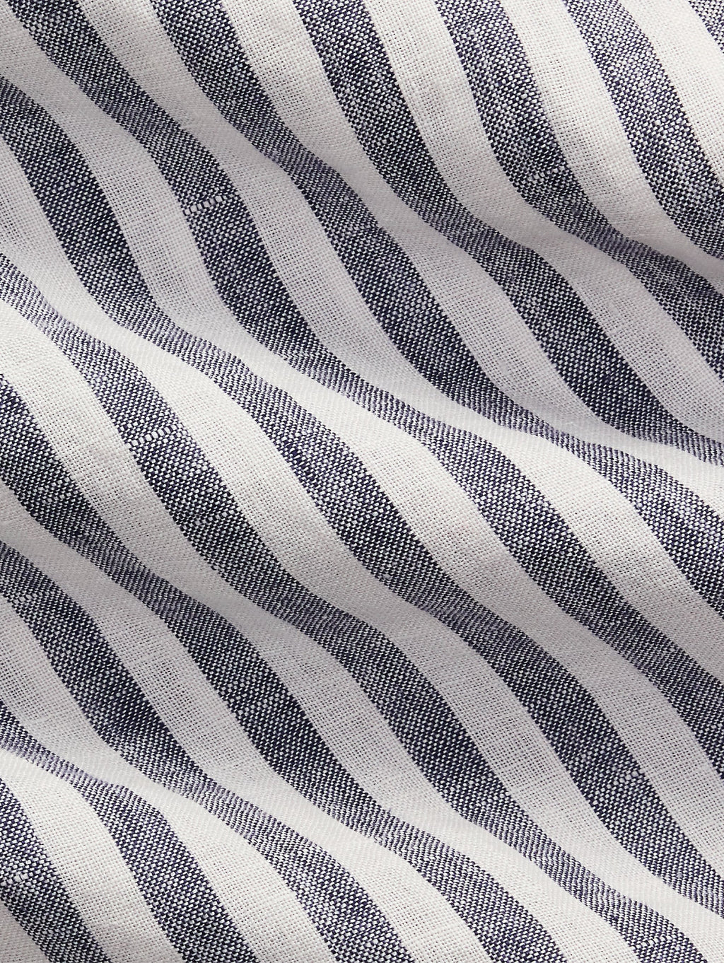 2026 New Arrival Camicia in Lino a Righe Larghe Custom Fit Blu/Bianco
