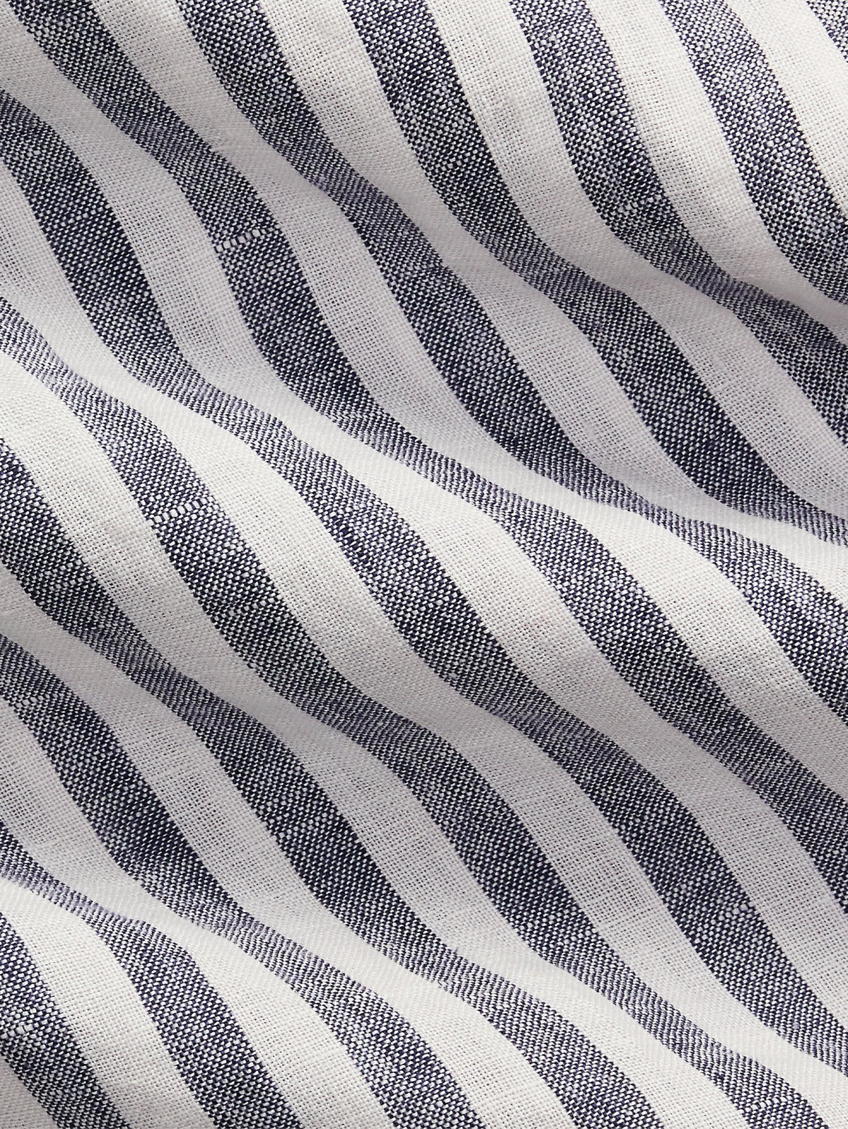 2026 New Arrival Camicia in Lino a Righe Larghe Custom Fit Blu/Bianco