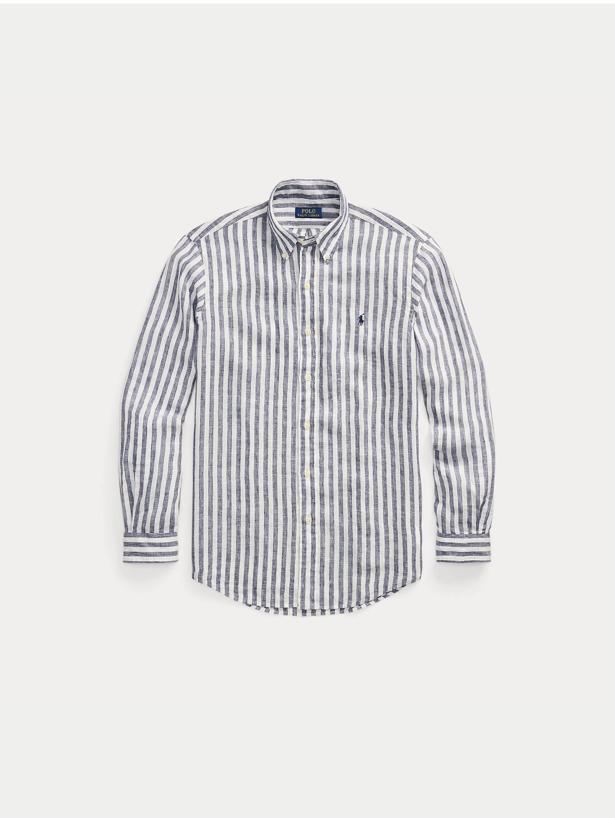 2026 New Arrival Camicia in Lino a Righe Larghe Custom Fit Blu/Bianco