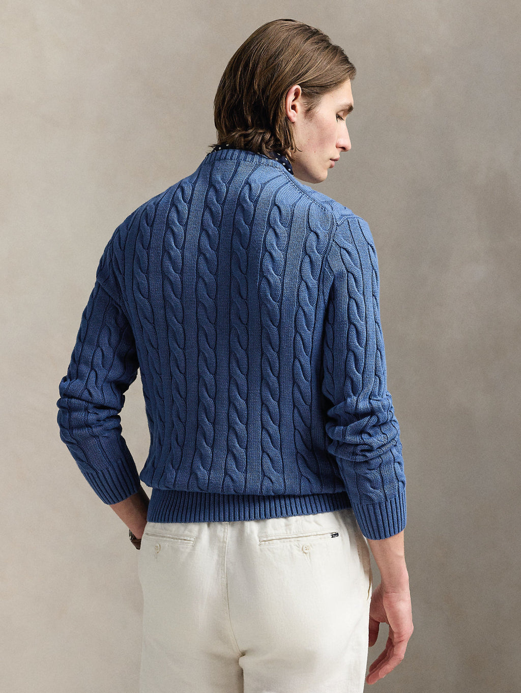 2026 New Arrival Maglia a Trecce Tinto in Capo Blu