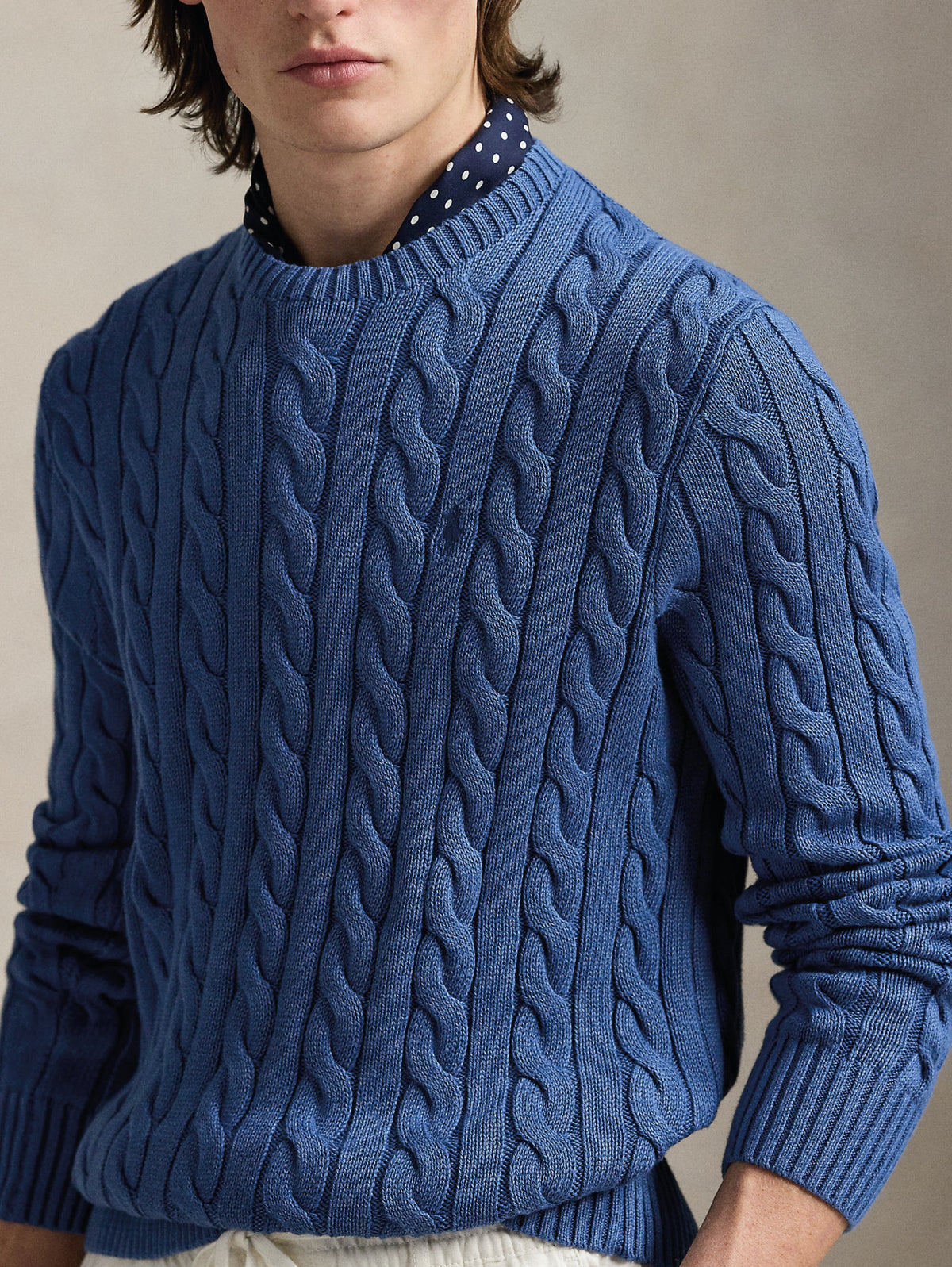 2026 New Arrival Maglia a Trecce Tinto in Capo Blu