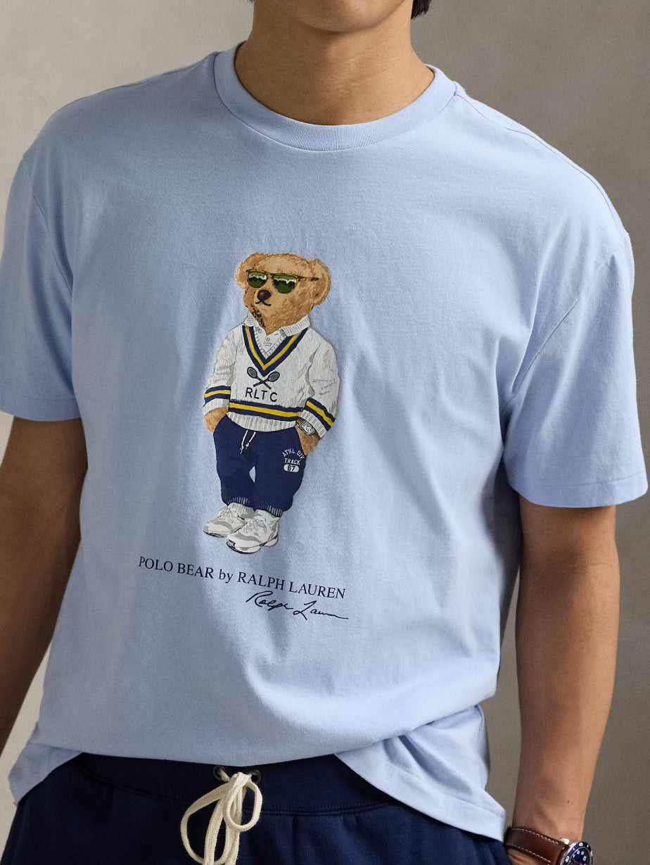 2026 New Arrival T-shirt con Stampa Polo Bear Fiordaliso