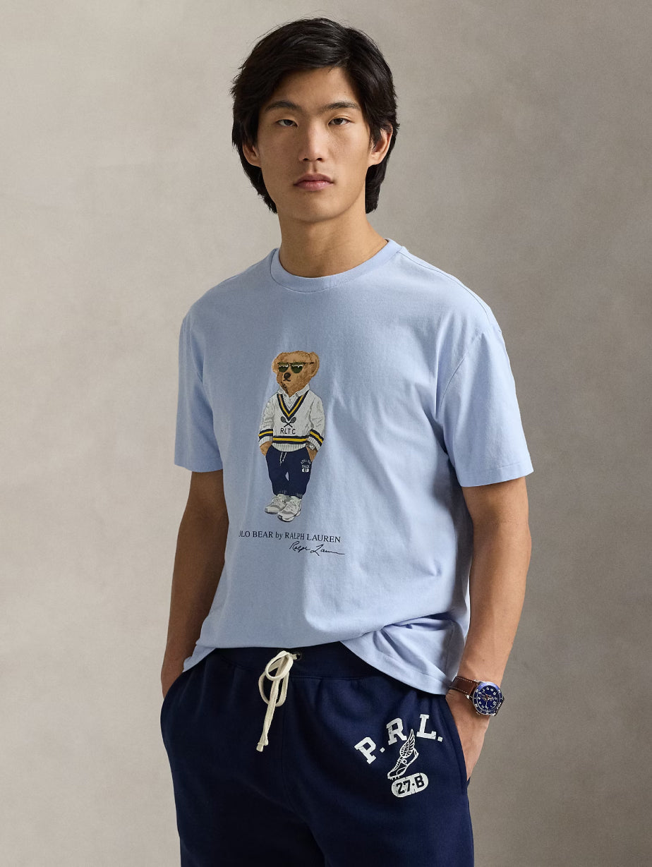 2026 New Arrival T-shirt con Stampa Polo Bear Fiordaliso