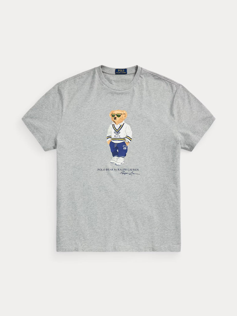 2026 New Arrival T-shirt con Stampa Polo Bear Grigio
