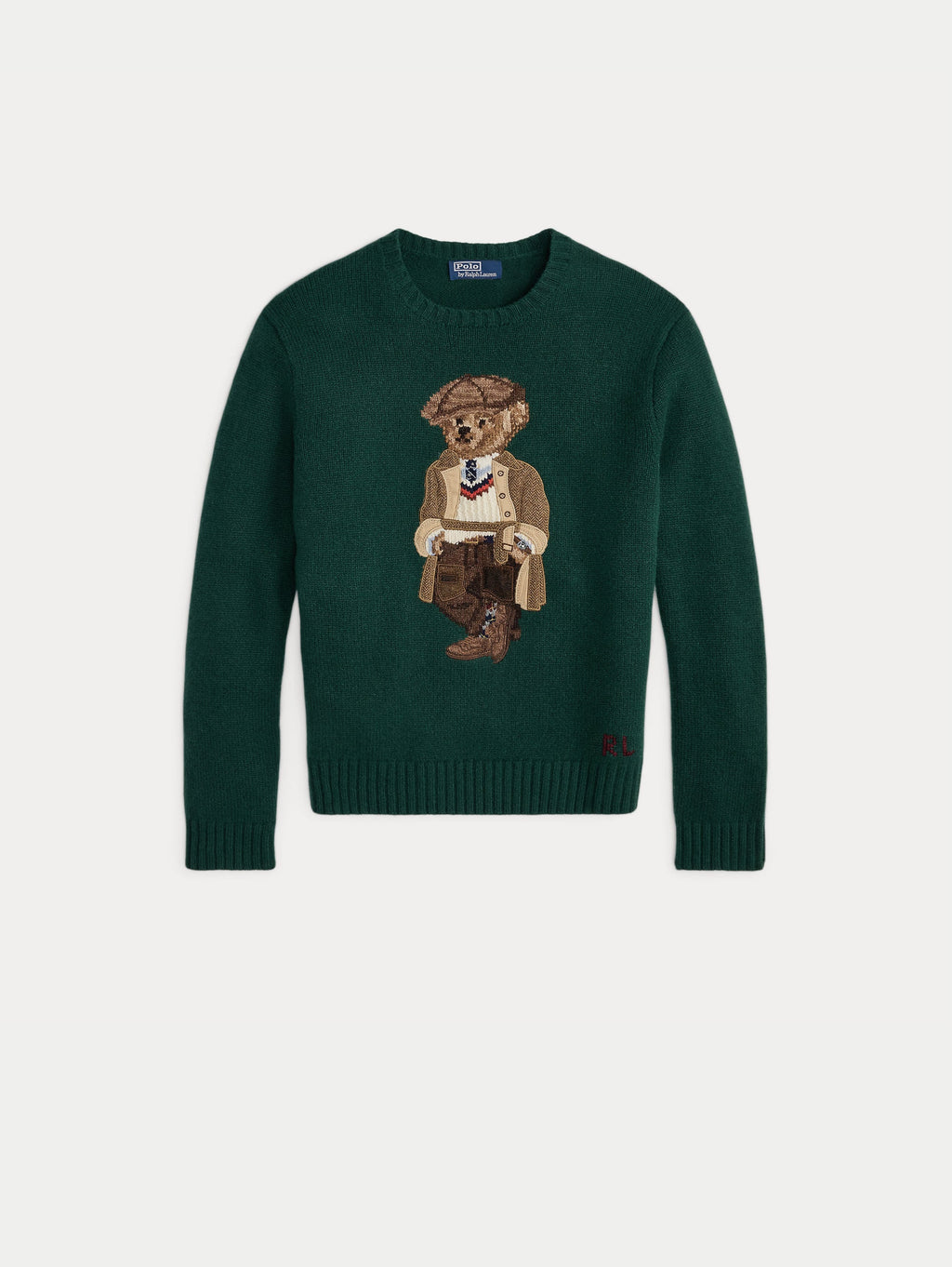 2026 New Arrival Maglione Girocollo con Ricamo Polo Bear Verde