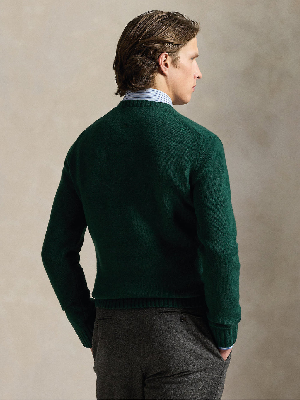 2026 New Arrival Maglione Girocollo con Ricamo Polo Bear Verde