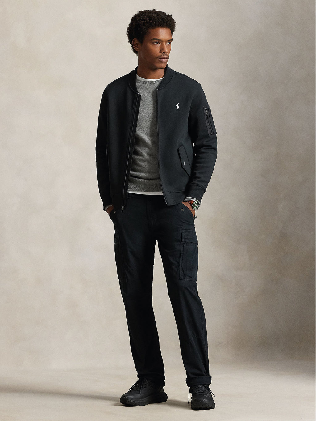 2026 New Arrival Bomber in Felpa Doppia Nero