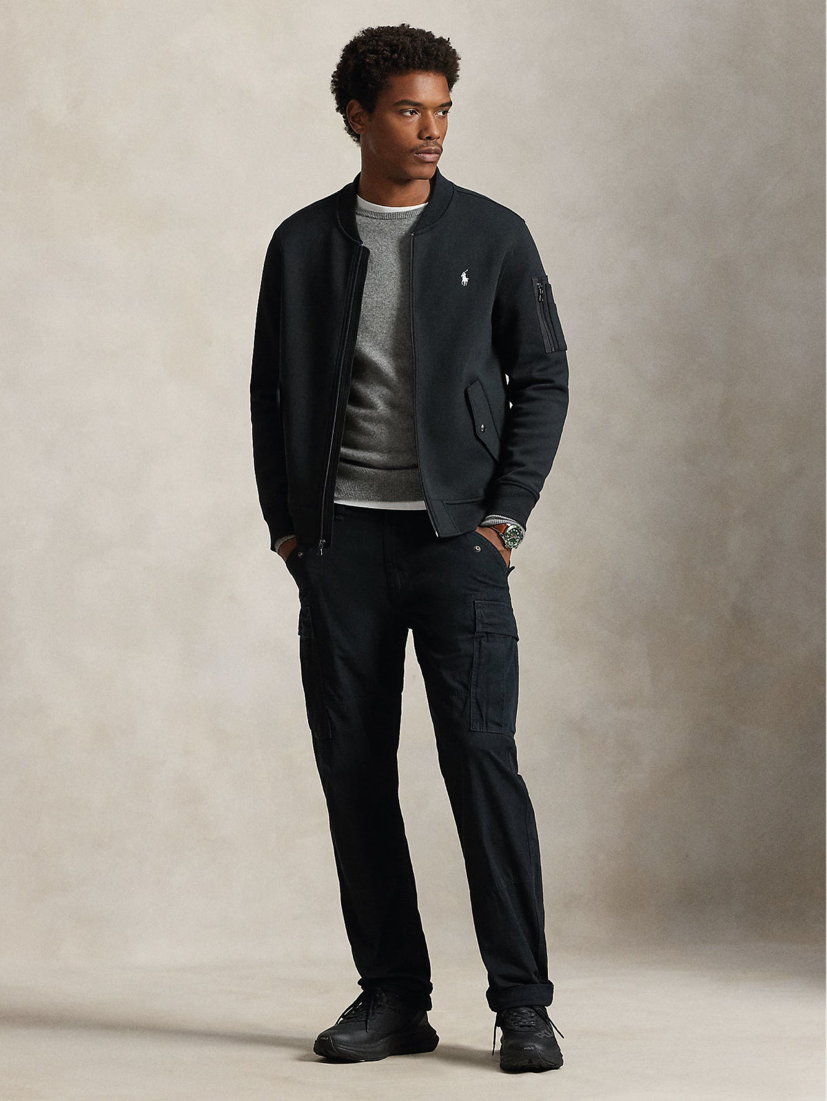 2026 New Arrival Bomber in Felpa Doppia Nero
