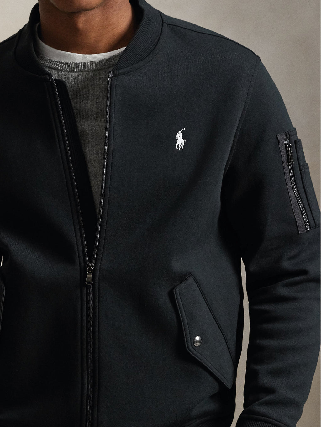 2026 New Arrival Bomber in Felpa Doppia Nero