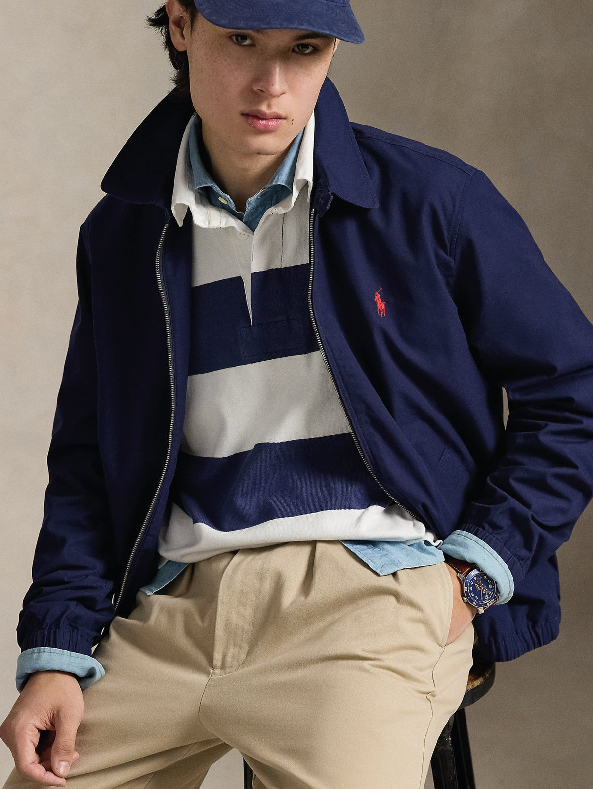 2026 New Arrival Giacca in Popeline di Cotone Bayport Blu