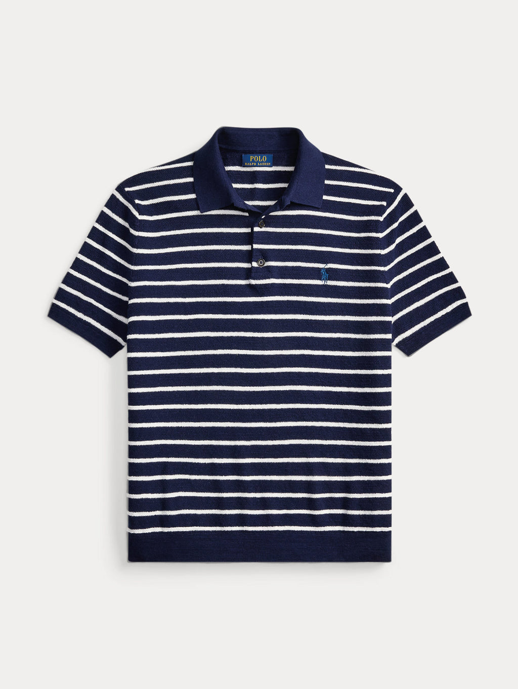 2026 New Arrival Polo in Maglia Regular Fit a Righe Blu/Bianco