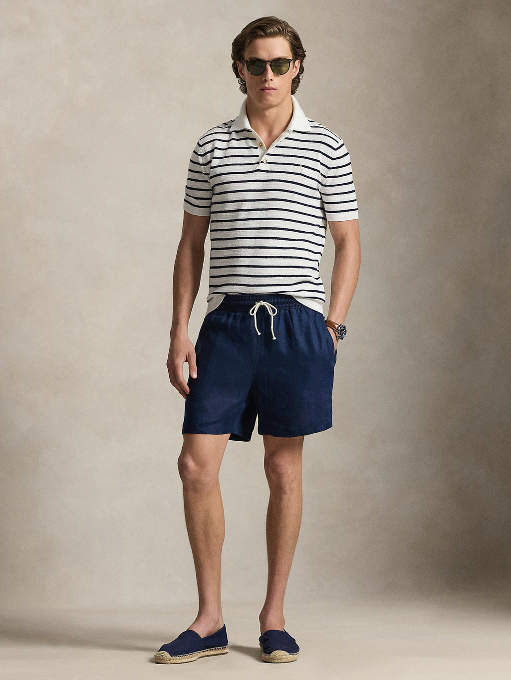 2026 New Arrival Polo in Maglia Regular Fit a Righe Bianco/Blu