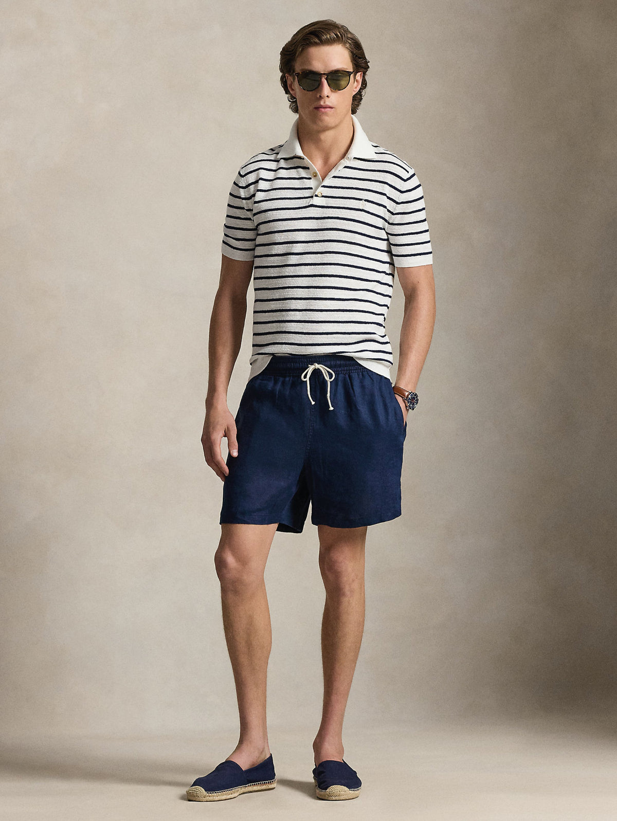 2026 New Arrival Polo in Maglia Regular Fit a Righe Bianco/Blu