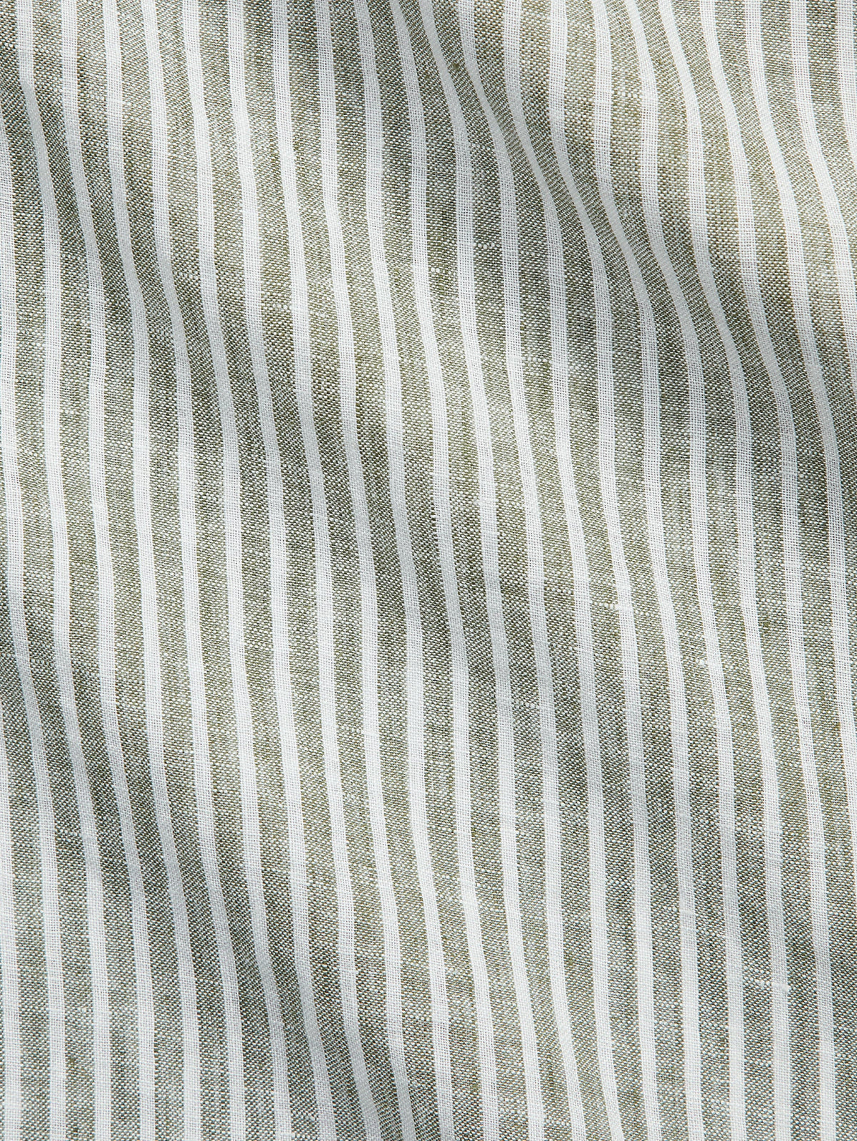 2026 New Arrival Camicia in Lino Custom Fit a Righe Verde/Bianco