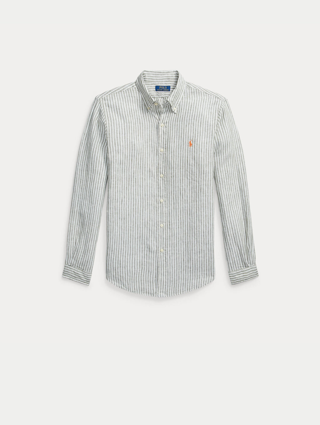 2026 New Arrival Camicia in Lino Custom Fit a Righe Verde/Bianco