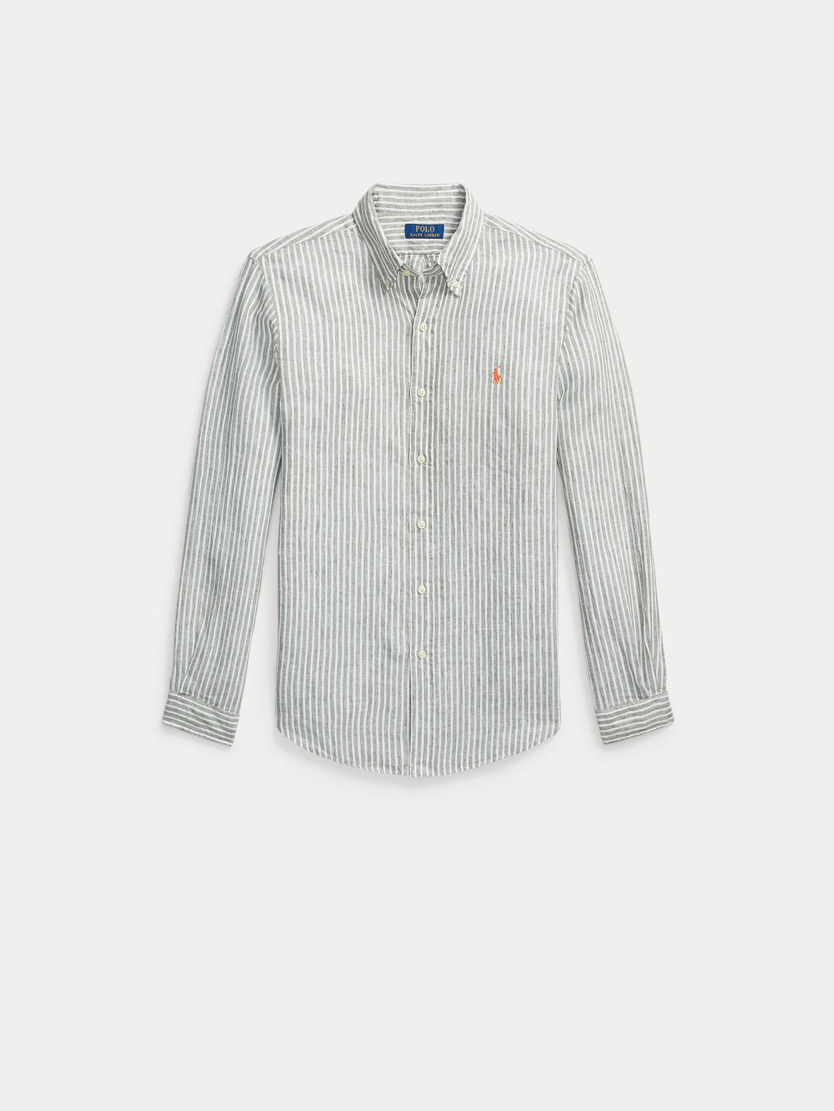 2026 New Arrival Camicia in Lino Custom Fit a Righe Verde/Bianco