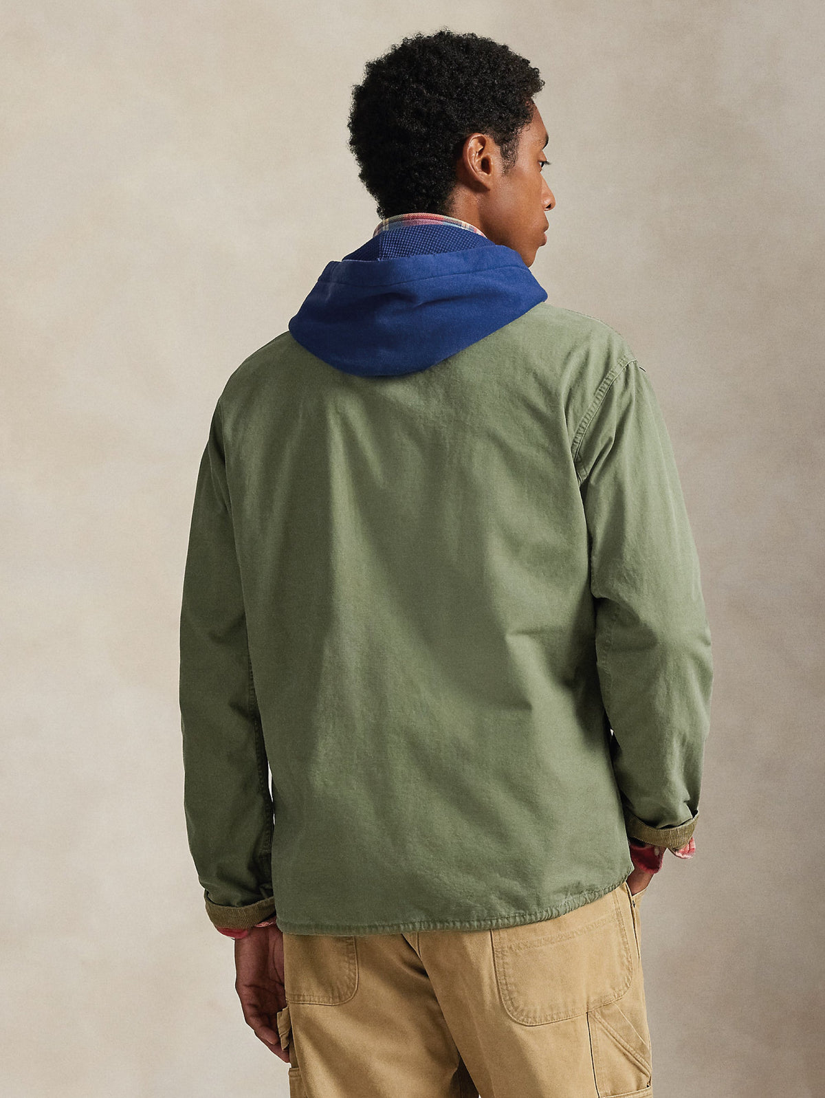 2026 New Arrival Overshirt in Cotone Canvas Vintage Verde