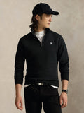 2026 New Arrival Felpa in Maglia Doppia con Mezza Zip Nero