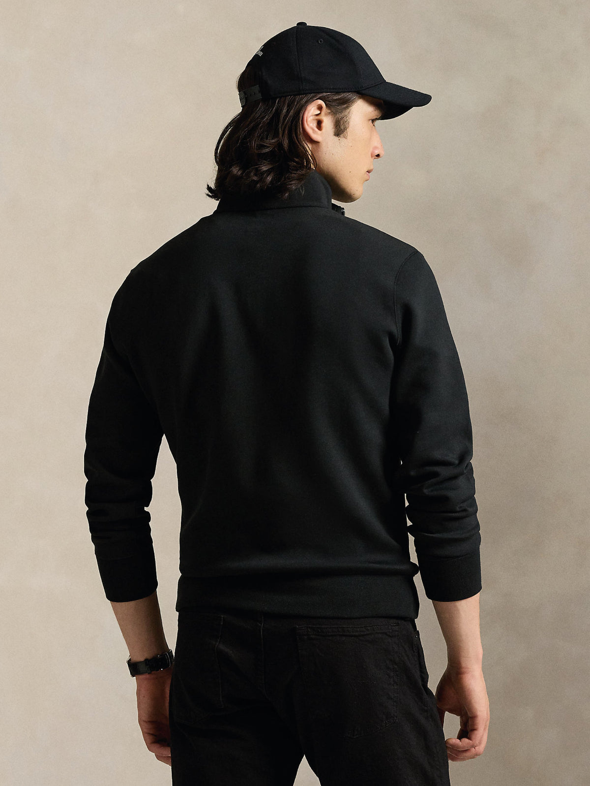 2026 New Arrival Felpa in Maglia Doppia con Mezza Zip Nero