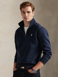 2026 New Arrival Felpa in Maglia Doppia con Mezza Zip Blu