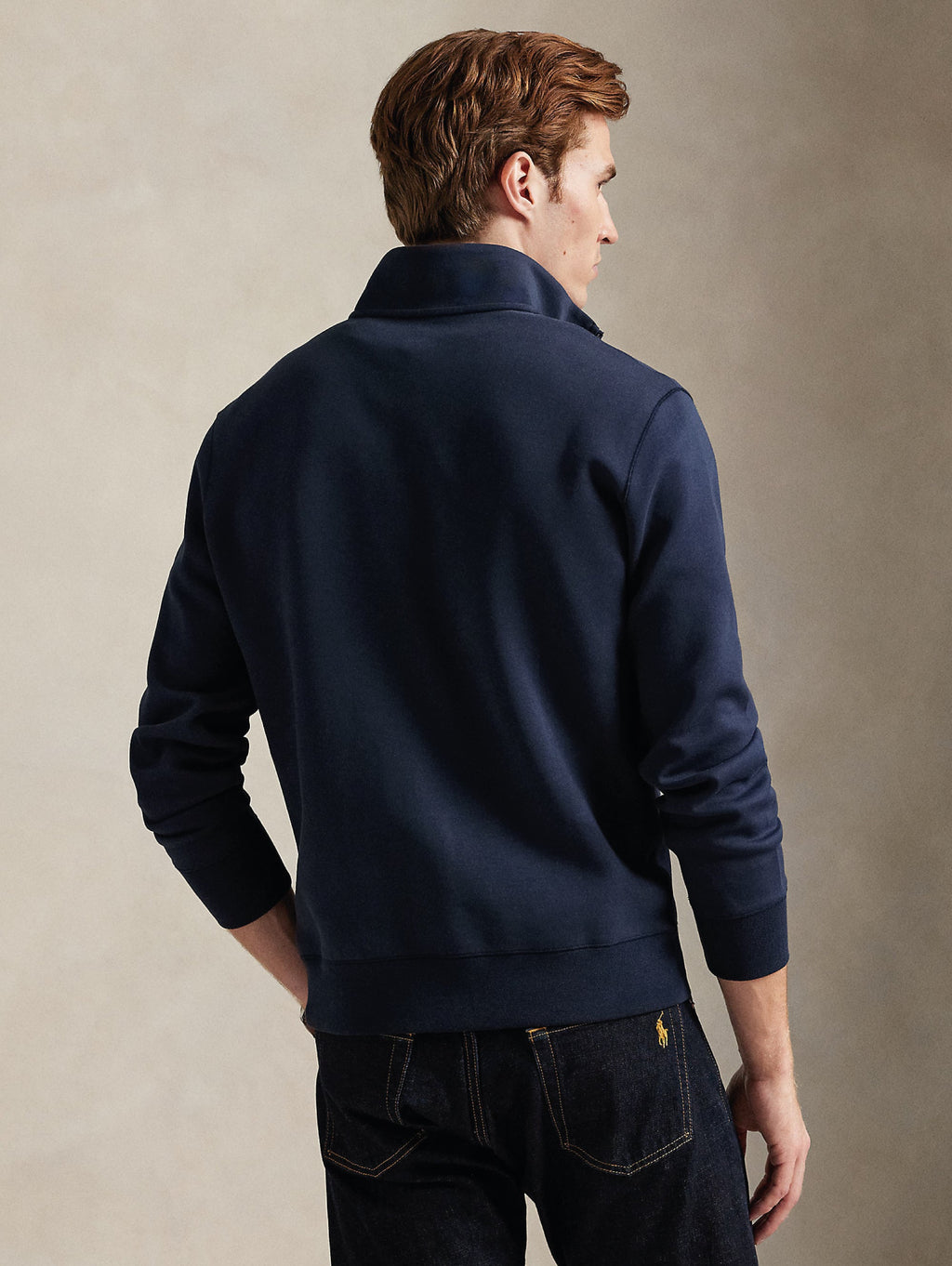 2026 New Arrival Felpa in Maglia Doppia con Mezza Zip Blu
