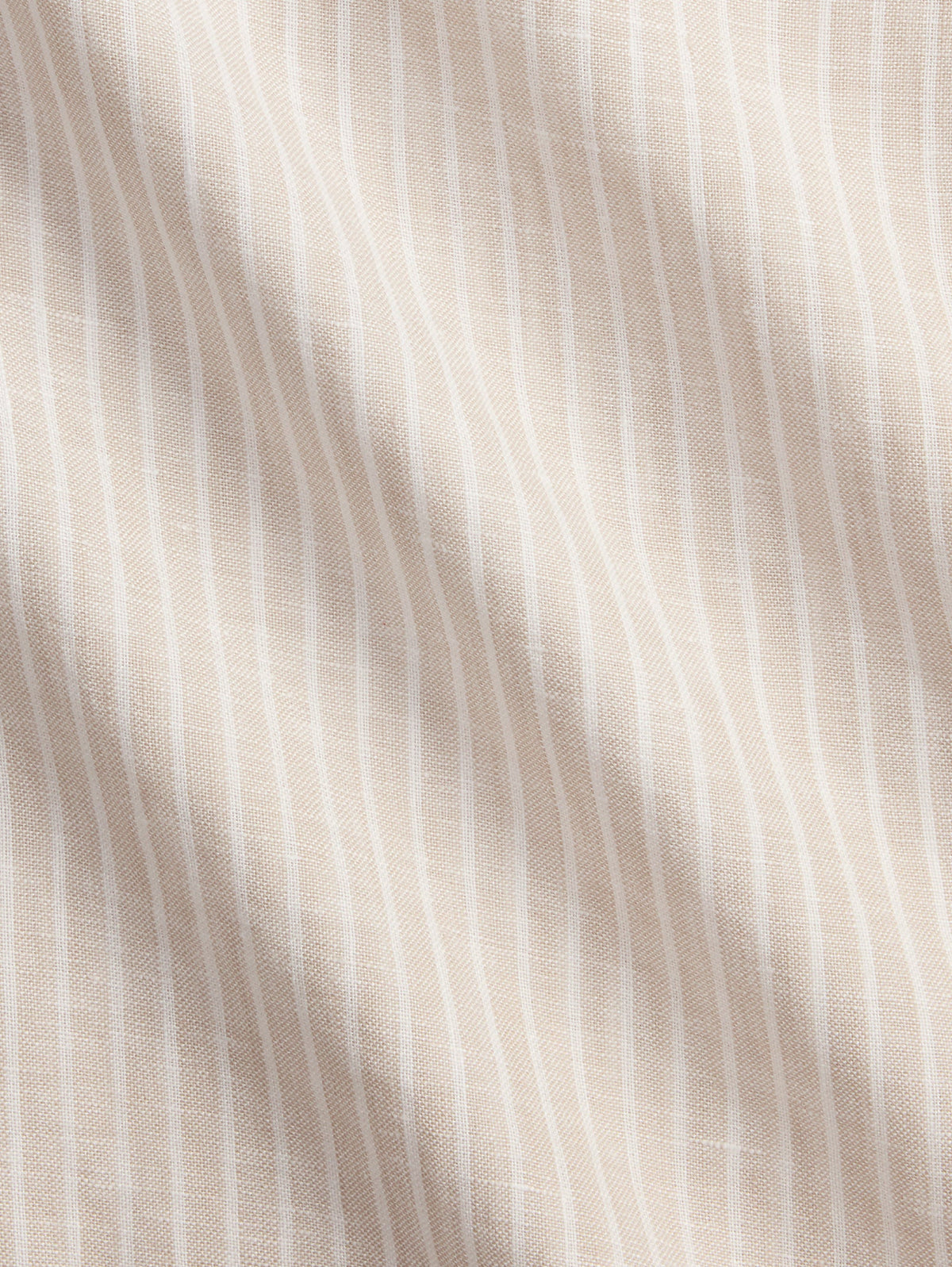 2026 New Arrival Camicia in Lino Custom Fit a Righe Beige/Bianco