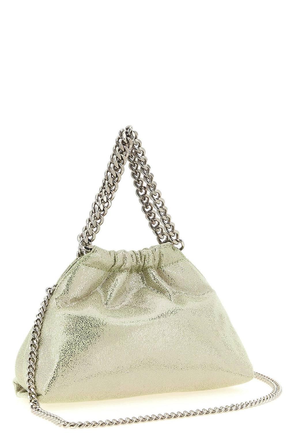 2026 New Arrival falabella mini drawstring handbag in eco shiny dotted chamois fabric