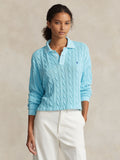 2026 New Arrival Polo Maniche Lunghe a Trecce Boxy Fit Blu