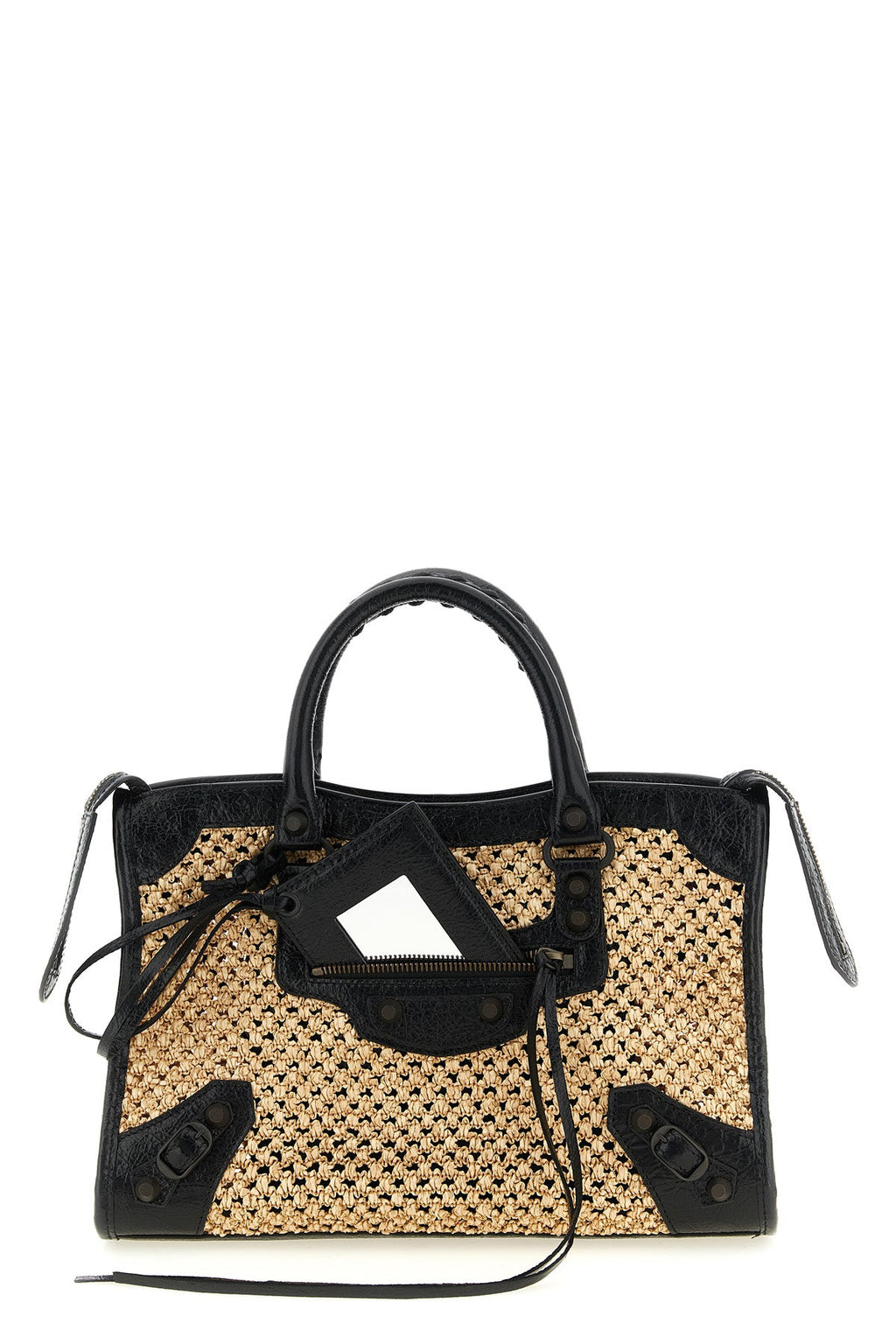 2026 New Arrival le city s handbag in perforated woven raffia and arena lambskin