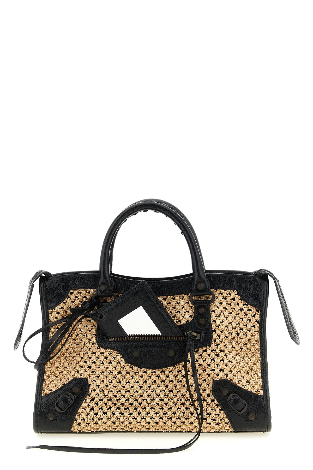 2026 New Arrival le city s handbag in perforated woven raffia and arena lambskin
