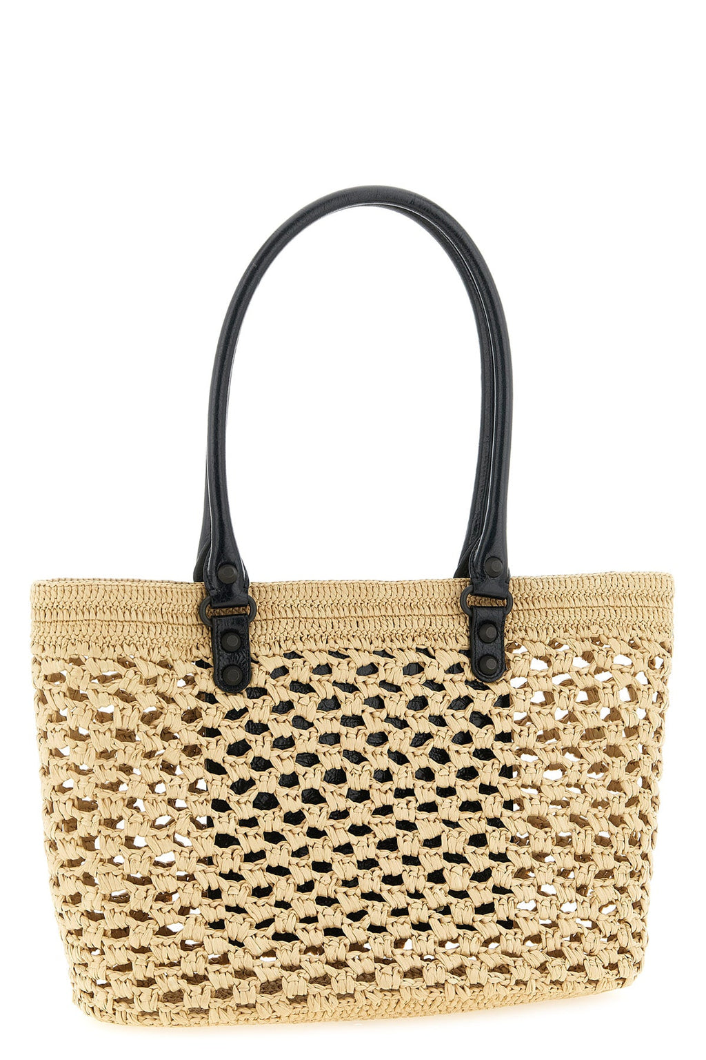 2026 New Arrival le city shoulder bag in woven raffia effect fabric and arena lambskin