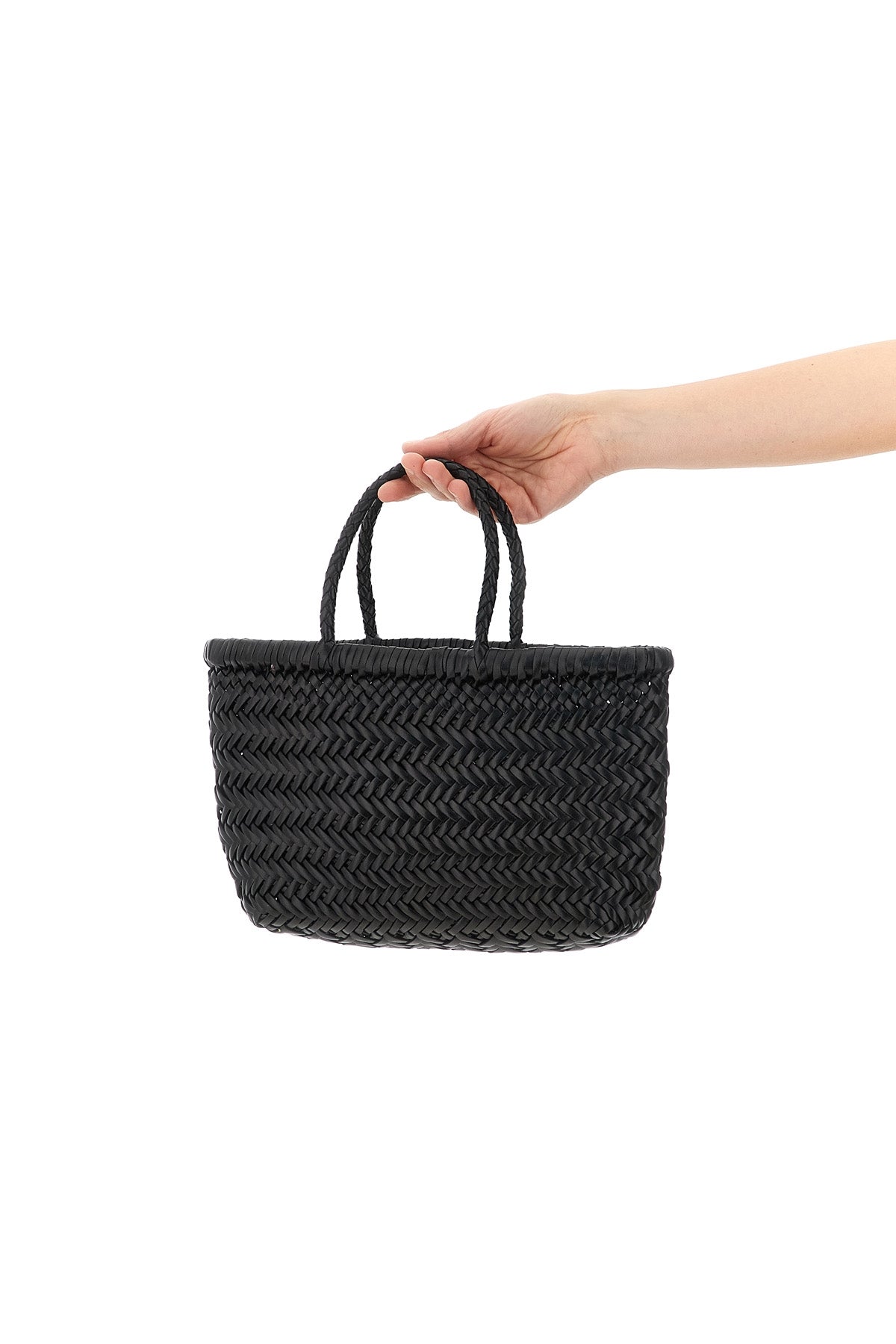 2026 New Arrival hand-woven  flat gora mini handbag in hand-woven buffalo leather characterized