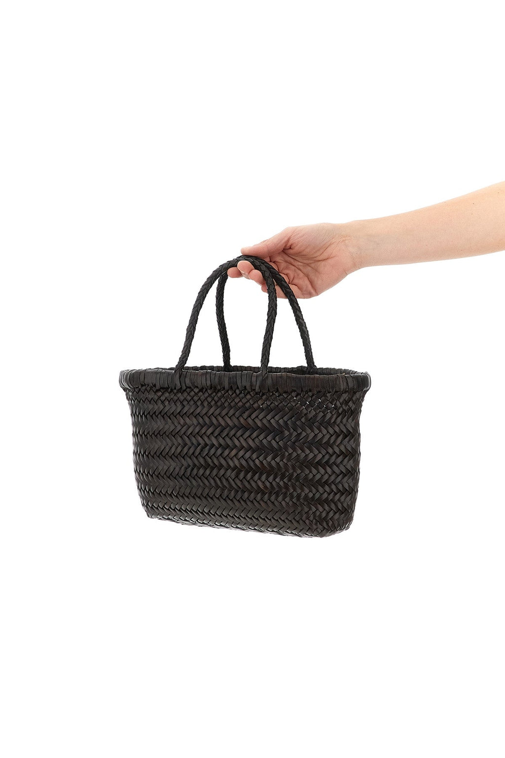 2026 New Arrival hand-woven  flat gora mini handbag in hand-woven buffalo leather characterized