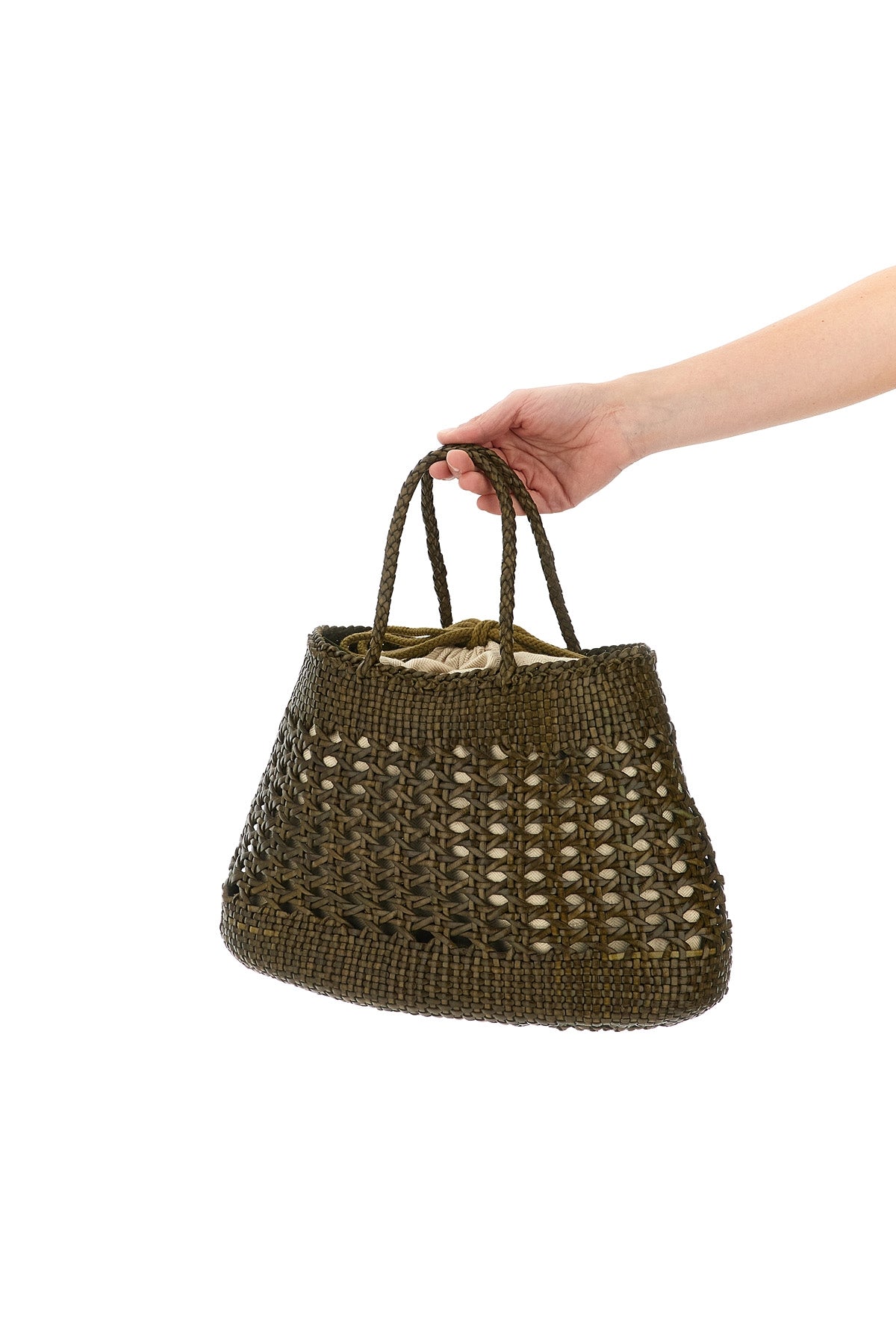 2026 New Arrival handbag santa cano handbag in hand-woven buffalo leather characterized by irreg