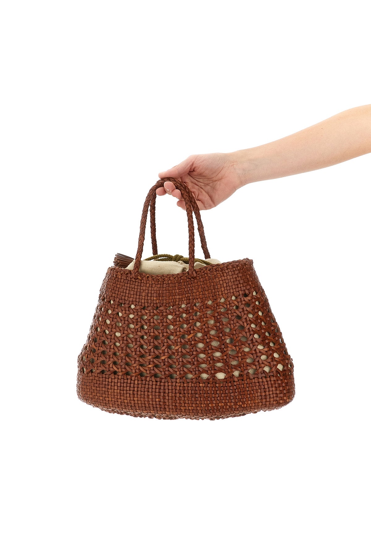 2026 New Arrival handbag santa cano handbag in hand-woven buffalo leather characterized by irreg