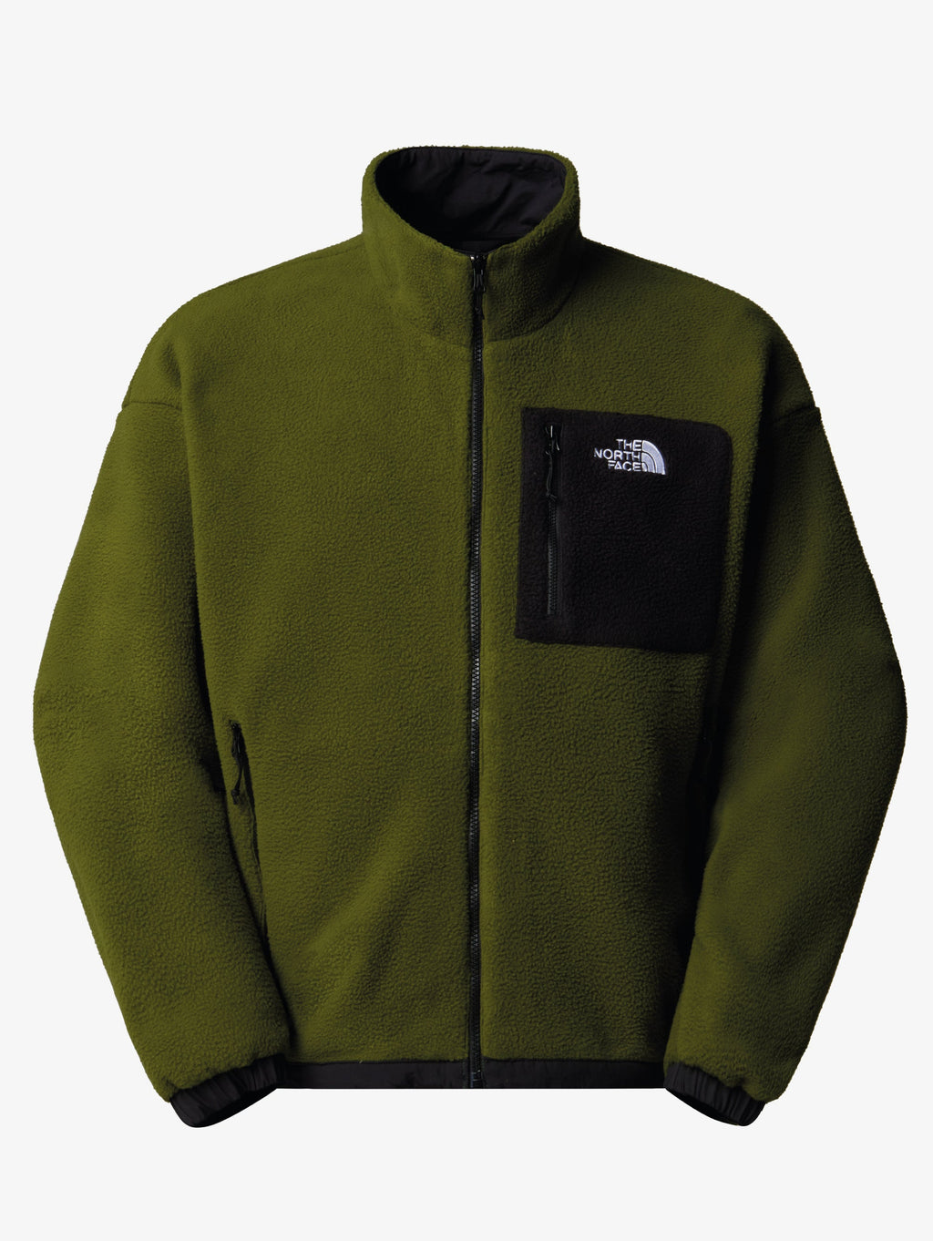 Giacca da Uomo in Pile Reversibile Yumiori Verde/Nero
