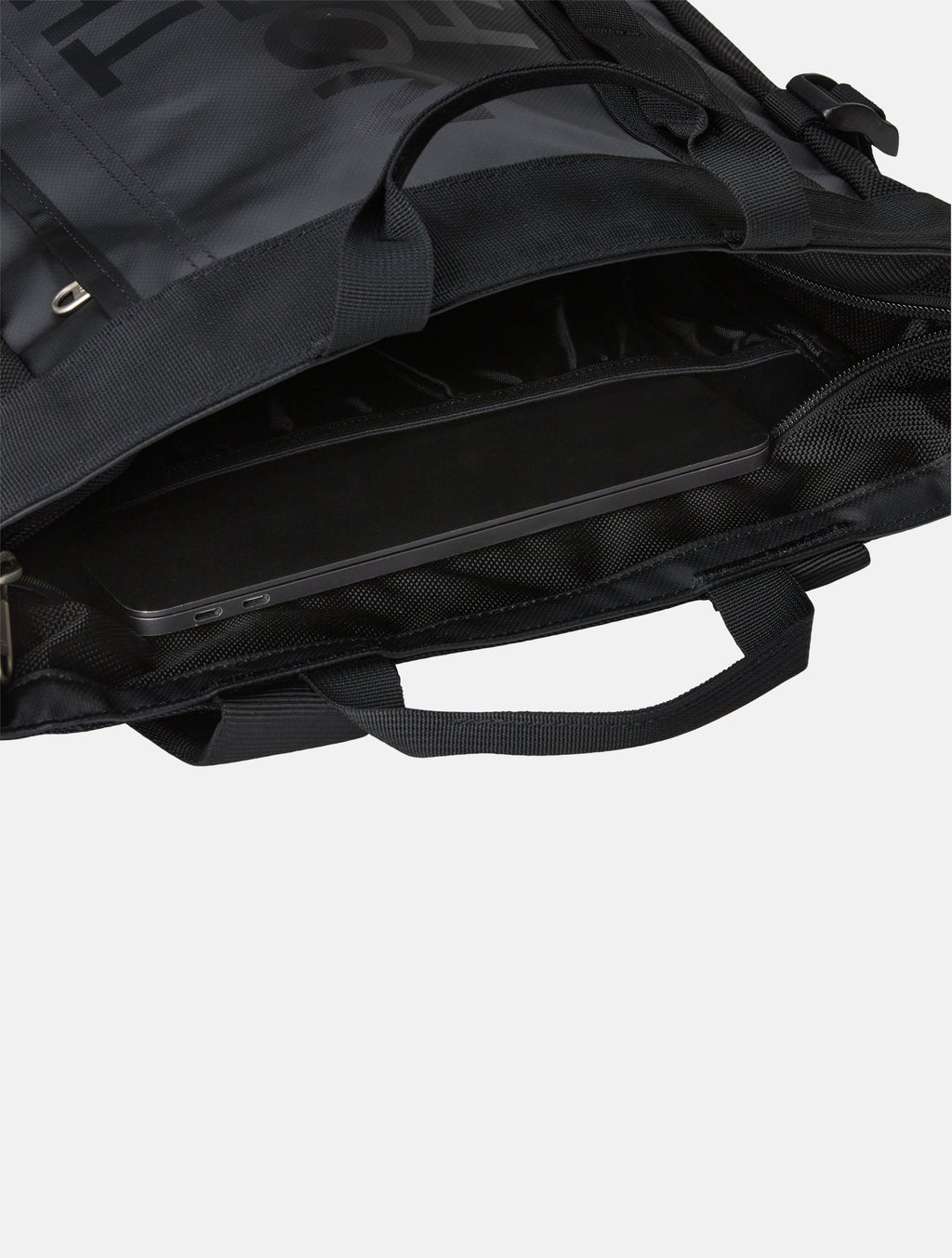 Tote Bag in Materiale Robusto Nero