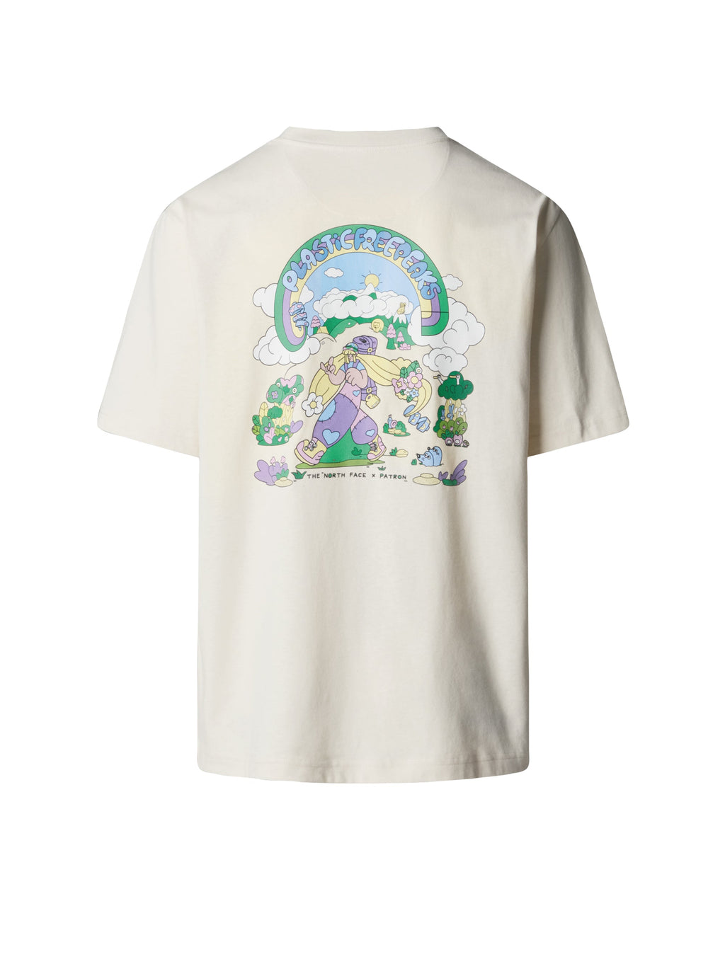 T-shirt Unisex Plasticfree Peaks Bianco