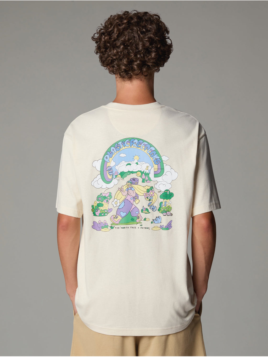 T-shirt Unisex Plasticfree Peaks Bianco