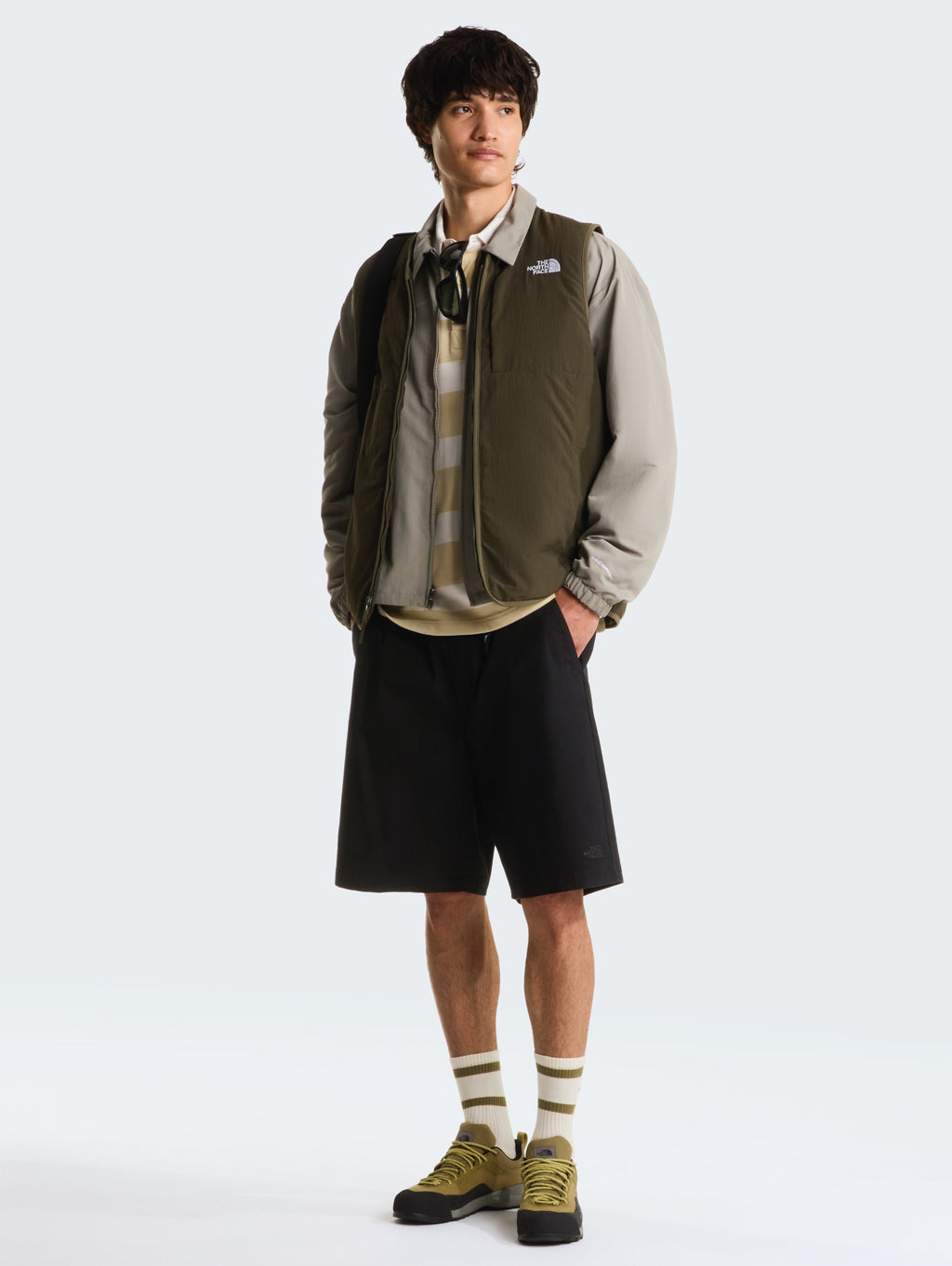 Pantaloncini Baggy in Cotone con Cinta Nero