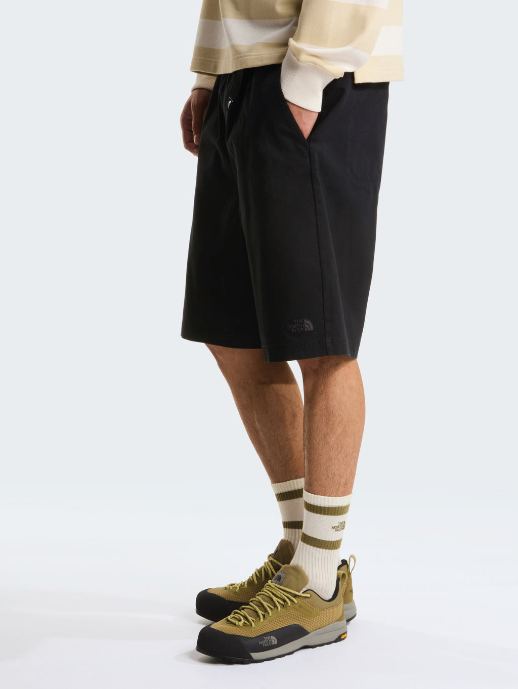 Pantaloncini Baggy in Cotone con Cinta Nero