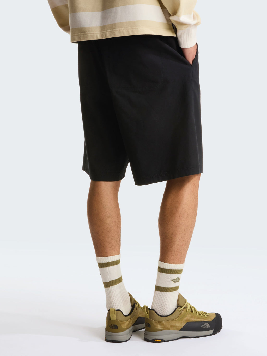 Pantaloncini Baggy in Cotone con Cinta Nero