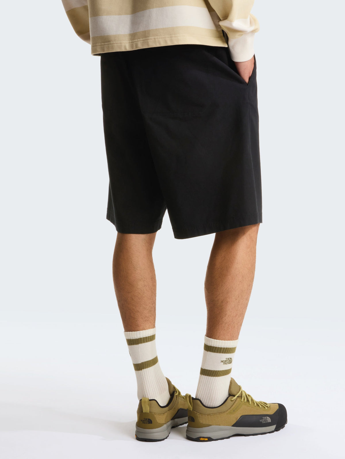 Pantaloncini Baggy in Cotone con Cinta Nero