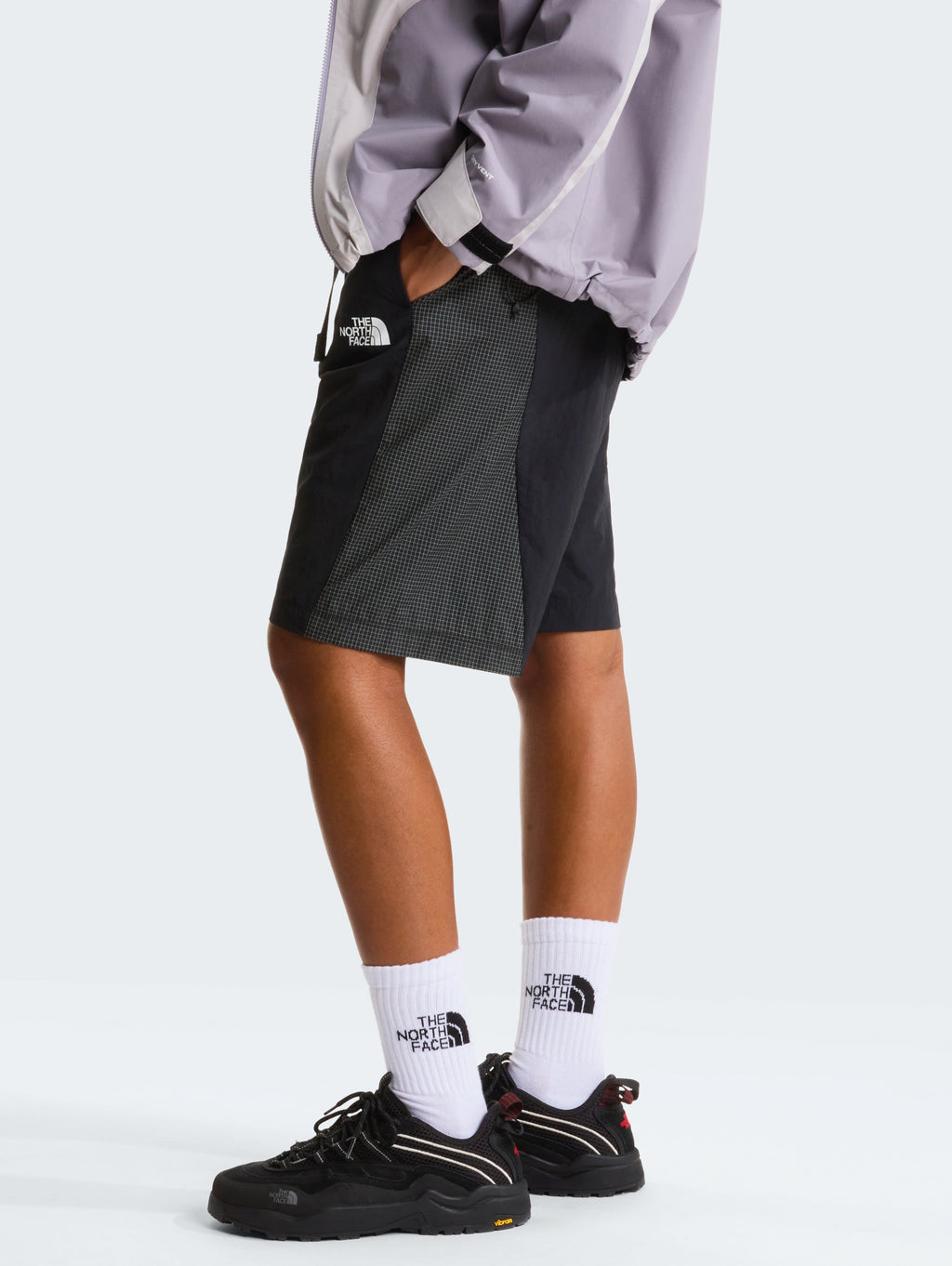Shorts con Inserti e Cinta Nero