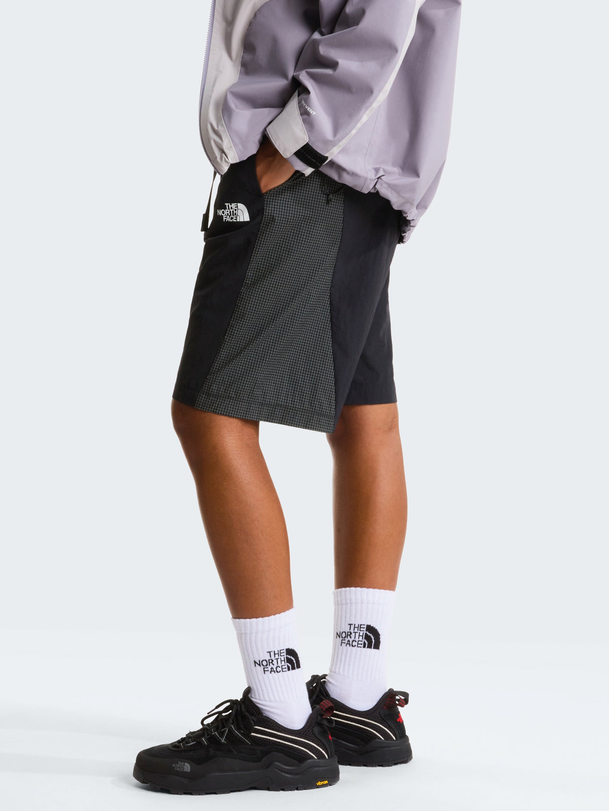 Shorts con Inserti e Cinta Nero