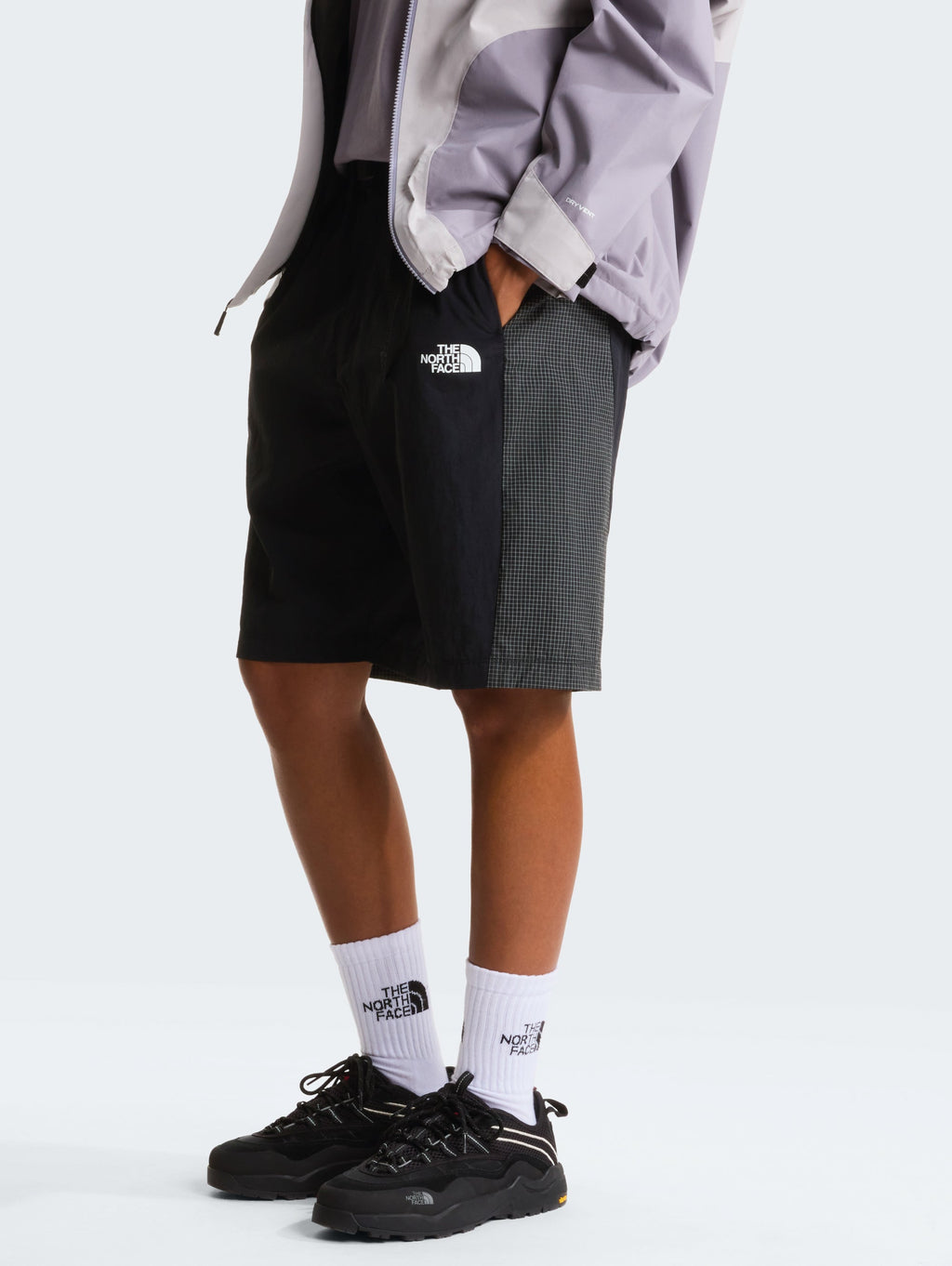 Shorts con Inserti e Cinta Nero